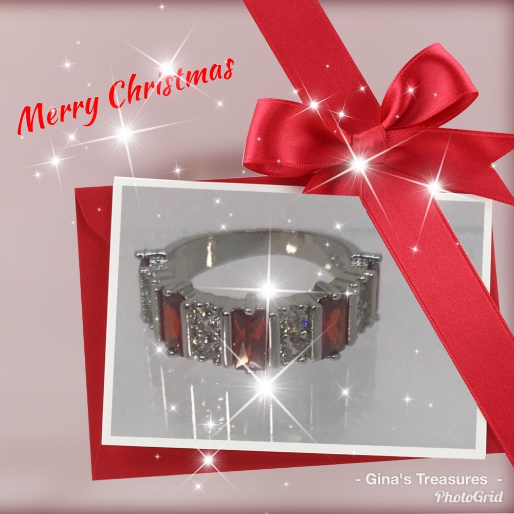 Brand New Ruby and White CZ